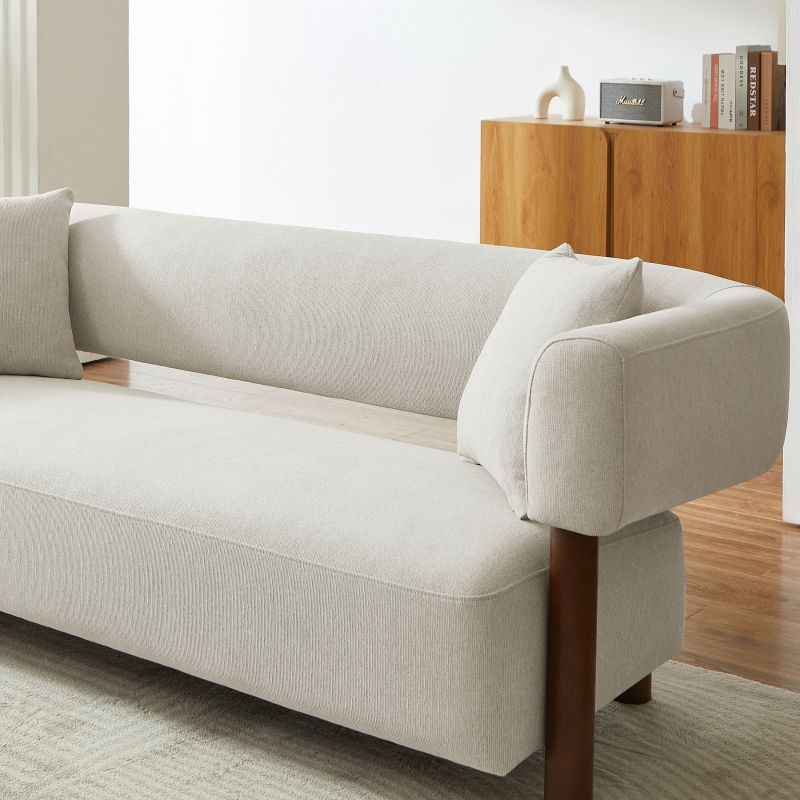 Canapé droit fixe BRAZZA 3 places tissu beige