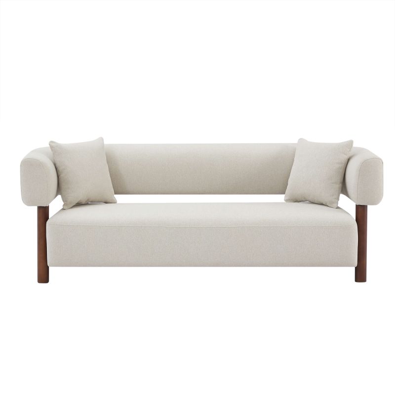 Canapé droit fixe BRAZZA 3 places tissu beige