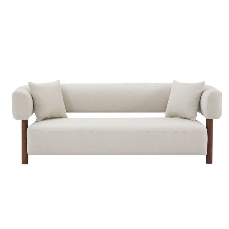 Canapé droit fixe BRAZZA 3 places tissu beige