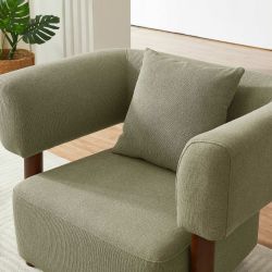 Fauteuil fixe BRAZZA 1 place tissu kaki