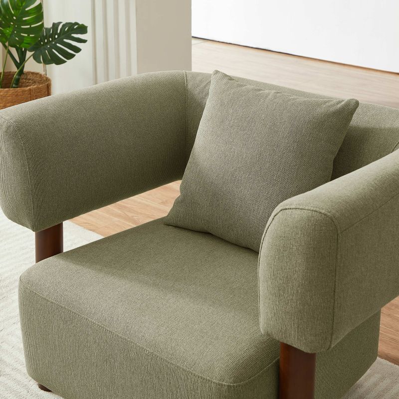 Fauteuil fixe BRAZZA 1 place tissu kaki