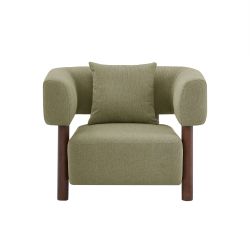 Fauteuil fixe BRAZZA 1 place tissu kaki