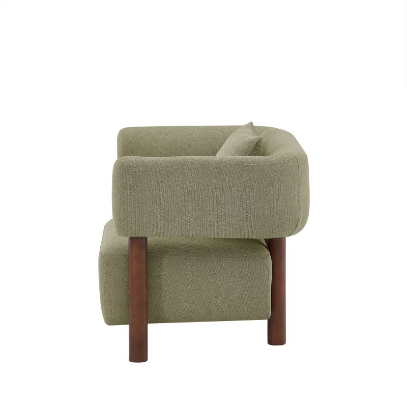 Fauteuil fixe BRAZZA 1 place tissu kaki