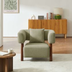 Fauteuil fixe BRAZZA 1 place tissu kaki