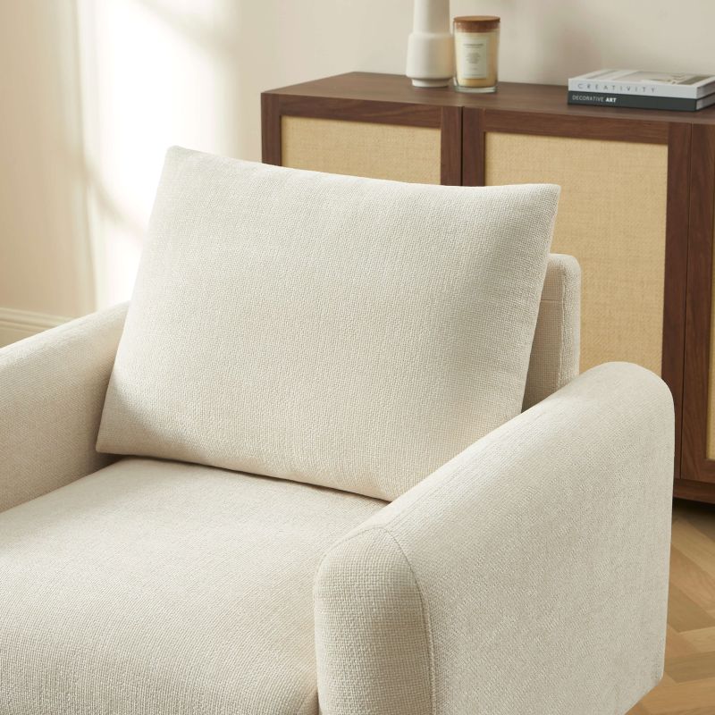 Fauteuil fixe CALIBA 1 place tissu chenille beige