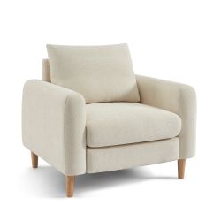 Fauteuil fixe CALIBA 1 place tissu chenille beige