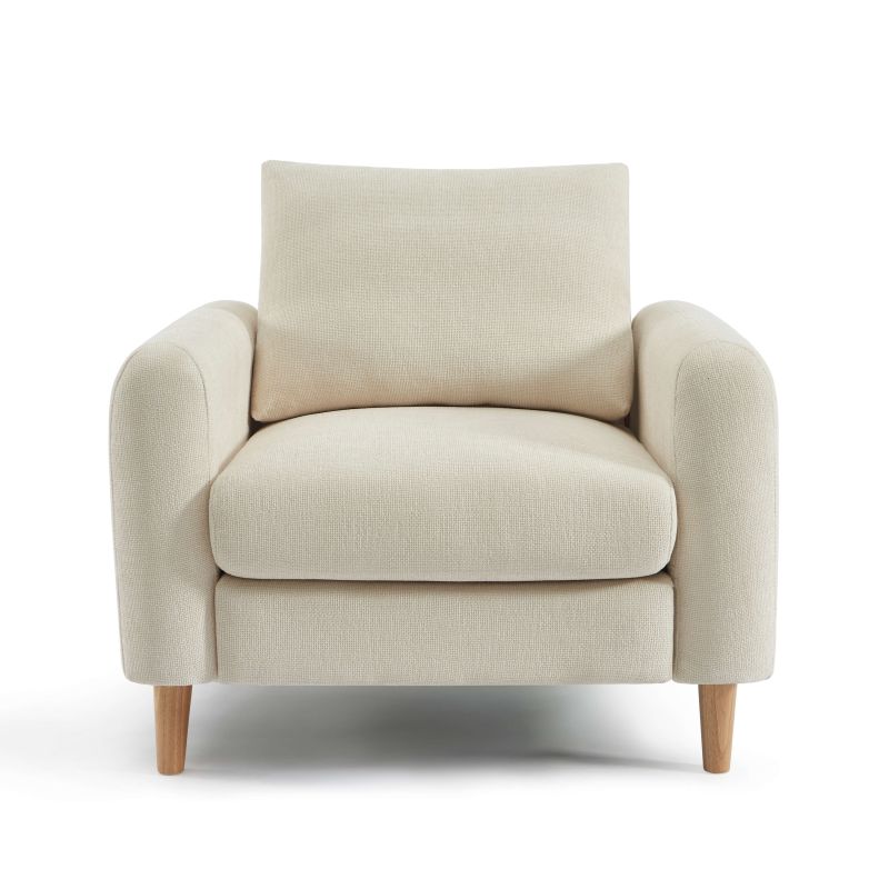 Fauteuil fixe CALIBA 1 place tissu chenille beige