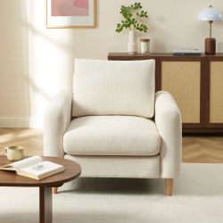 Fauteuil fixe CALIBA 1 place tissu chenille beige