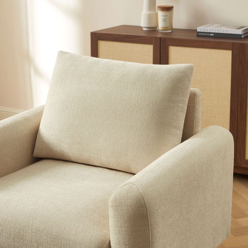 Fauteuil fixe CALIBA 1 place tissu chenille taupe