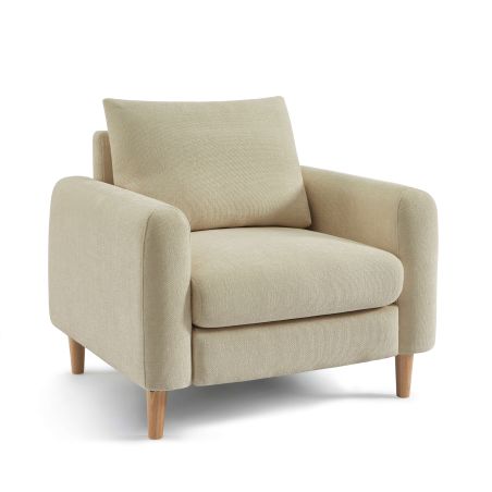 Fauteuil fixe CALIBA 1 place tissu chenille taupe