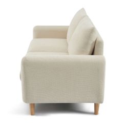 Canapé droit fixe CALIBA 2 places tissu chenille beige