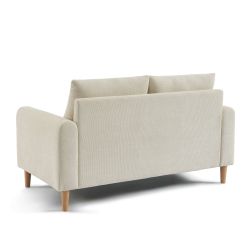 Canapé droit fixe CALIBA 2 places tissu chenille beige