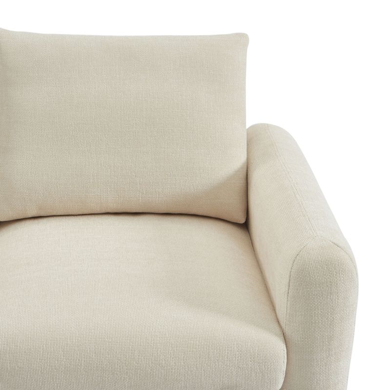 Canapé droit fixe CALIBA 2 places tissu chenille beige