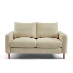 Canapé droit fixe CALIBA 2 places tissu chenille taupe