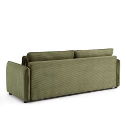 Canapé droit convertible CIBOLA 3 places velours côtelé vert