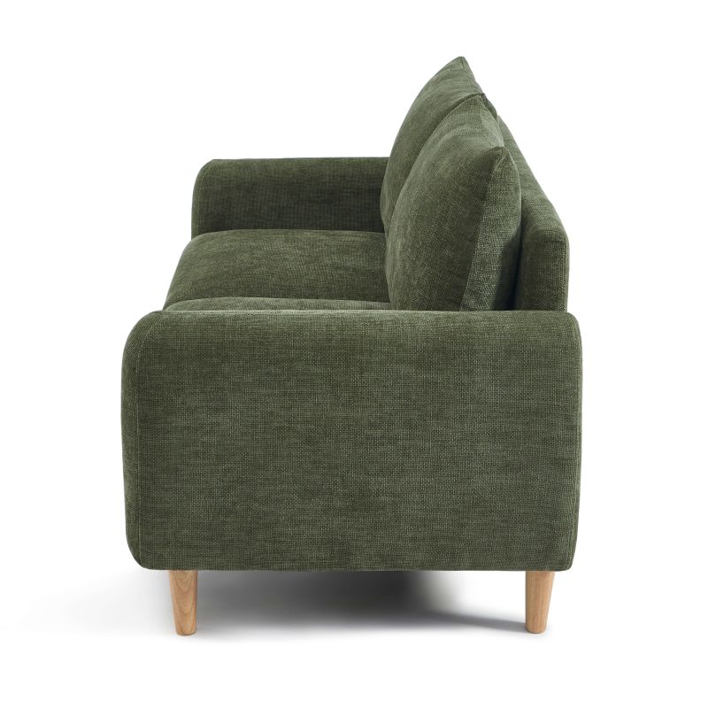 Canapé droit fixe CALIBA 2 places tissu chenille vert