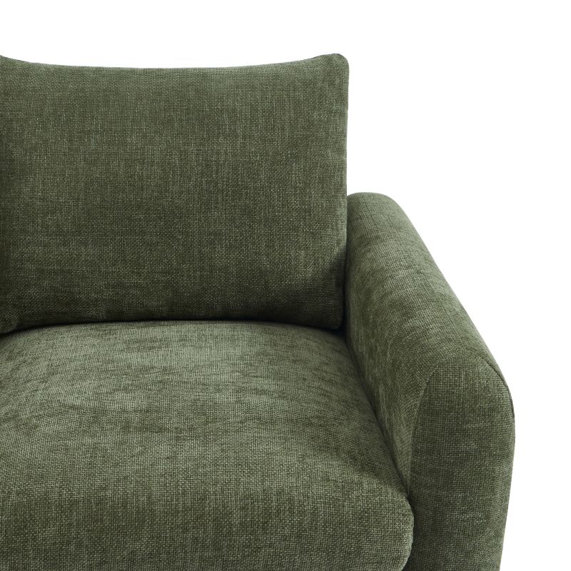 Canapé droit fixe CALIBA 2 places tissu chenille vert