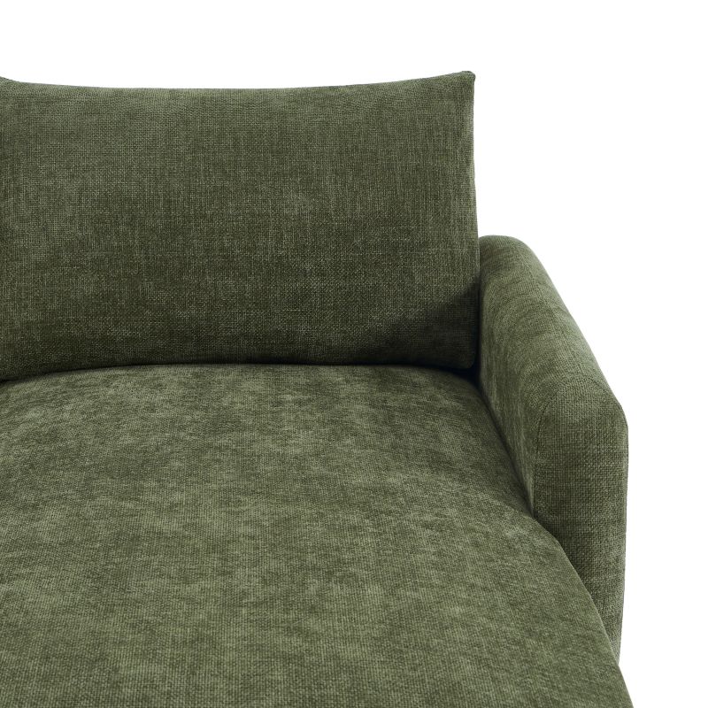 Canapé d'angle réversible fixe CALIBA 4 places tissu chenille vert