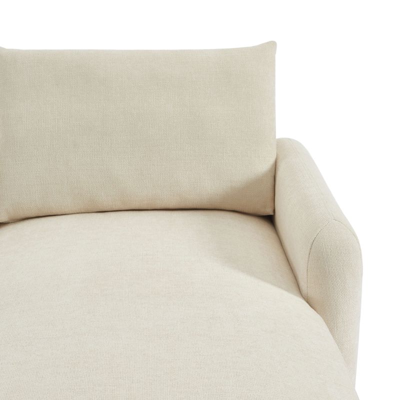 Canapé d'angle réversible fixe CALIBA 4 places tissu chenille beige