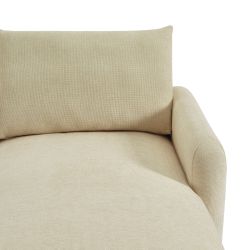 Canapé d'angle réversible fixe CALIBA 4 places tissu chenille taupe