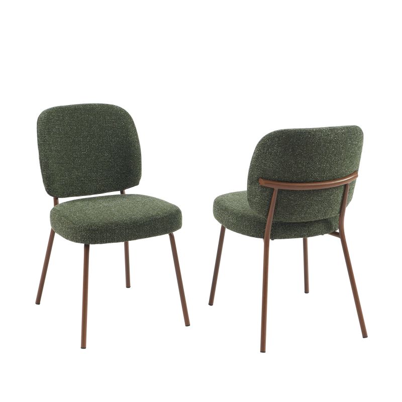 Lot de 2 chaises MOE tissu vert foncé pieds effet bois