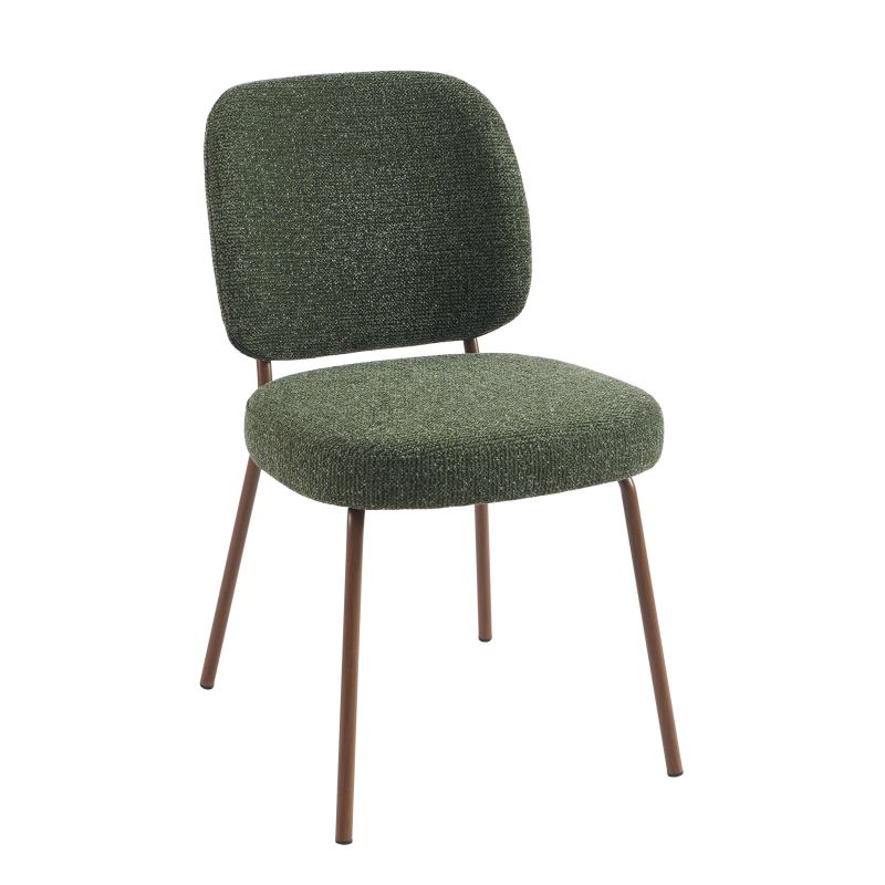Lot de 2 chaises MOE tissu vert foncé pieds effet bois