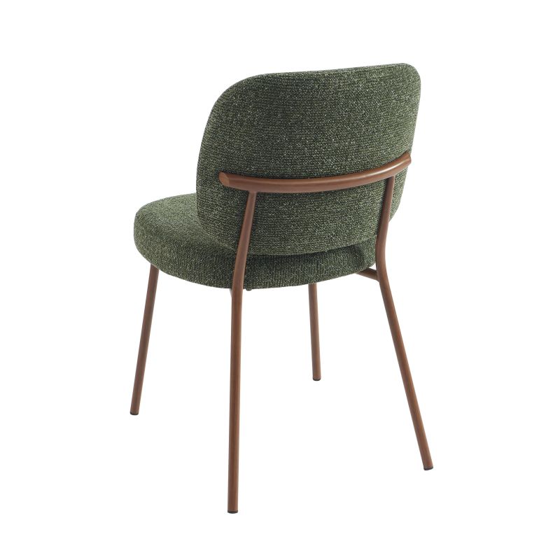 Lot de 2 chaises MOE tissu vert foncé pieds effet bois