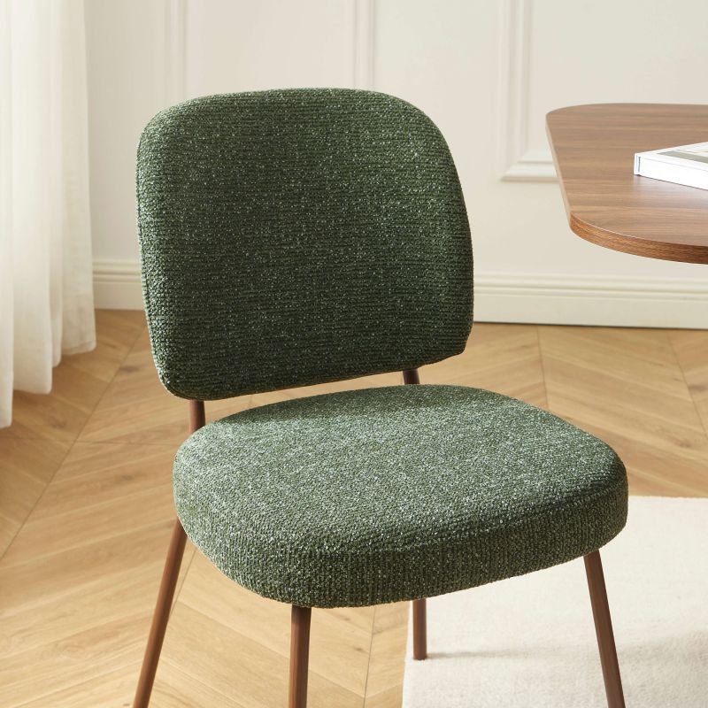 Lot de 2 chaises MOE tissu vert foncé pieds effet bois