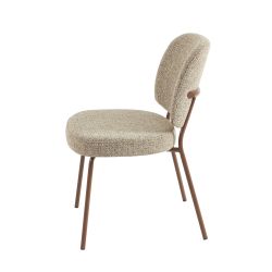 Lot de 2 chaises MOE tissu marron clair pieds effet bois