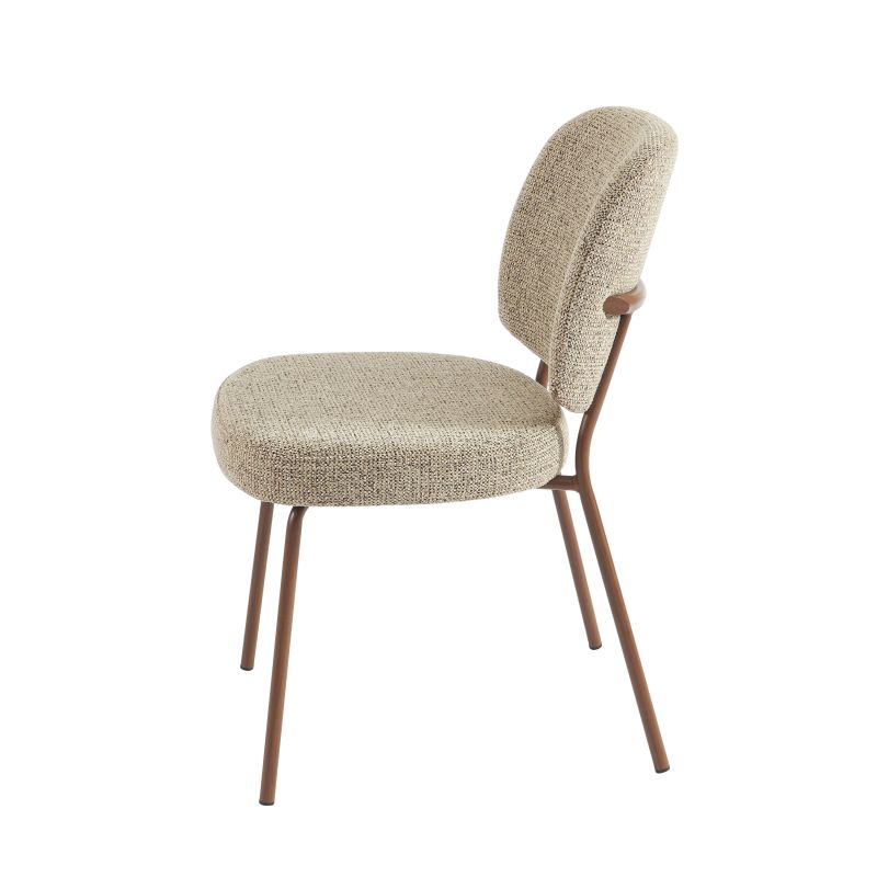 Lot de 2 chaises MOE tissu marron clair pieds effet bois