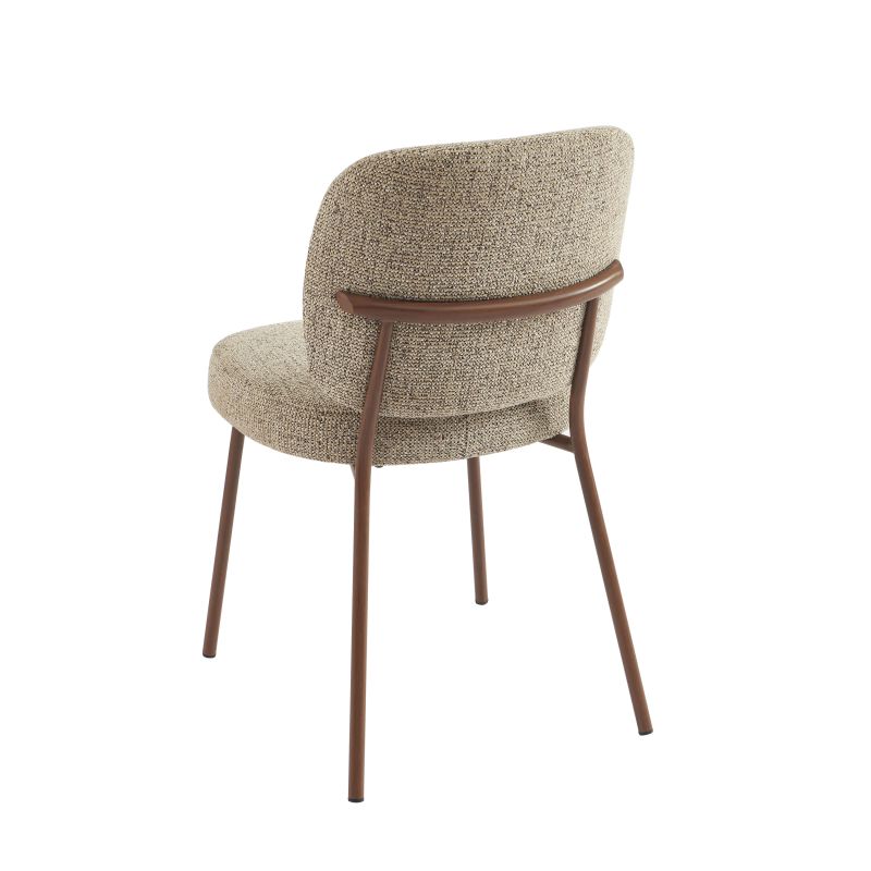 Lot de 2 chaises MOE tissu marron clair pieds effet bois