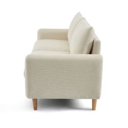 Canapé droit fixe CALIBA 3 places tissu chenille beige