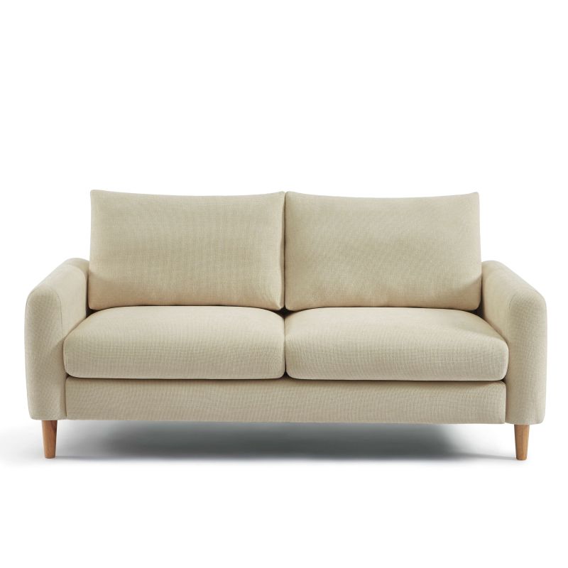 Canapé droit fixe CALIBA 3 places tissu chenille taupe