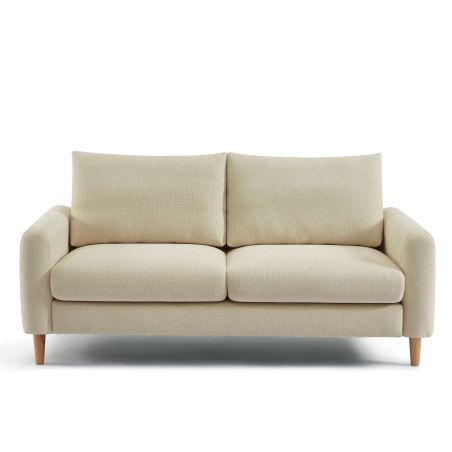 Canapé droit fixe CALIBA 3 places tissu chenille taupe