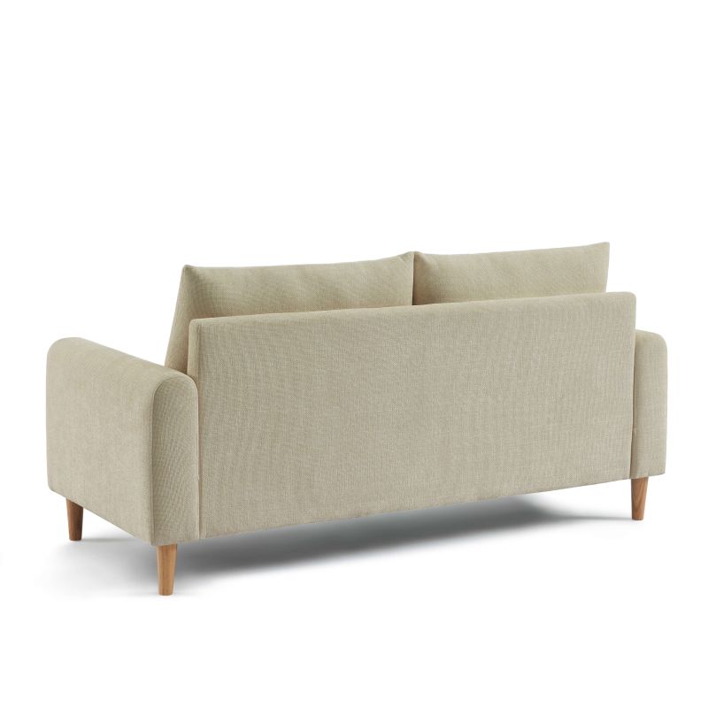 Canapé droit fixe CALIBA 3 places tissu chenille taupe