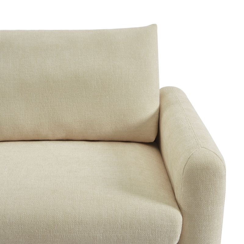 Canapé droit fixe CALIBA 3 places tissu chenille taupe