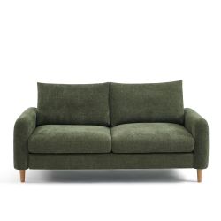 Canapé droit fixe CALIBA 3 places tissu chenille vert