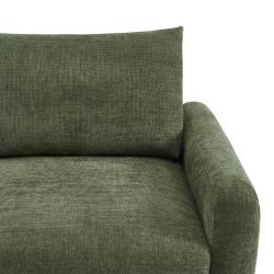 Canapé droit fixe CALIBA 3 places tissu chenille vert
