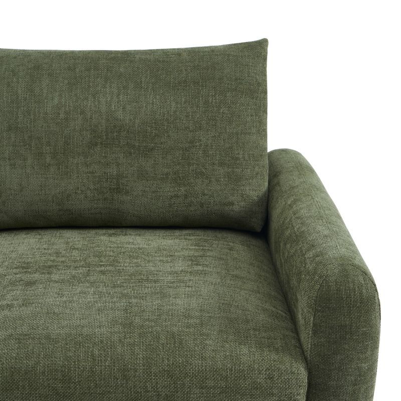 Canapé droit fixe CALIBA 3 places tissu chenille vert