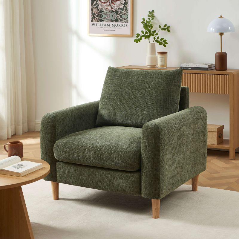 Fauteuil fixe CALIBA 1 place tissu chenille vert