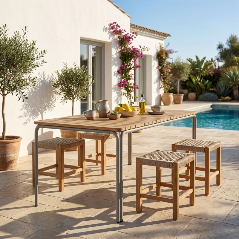 Table de jardin ASTI rectangulaire en bois d'acacia FSC 160 cm