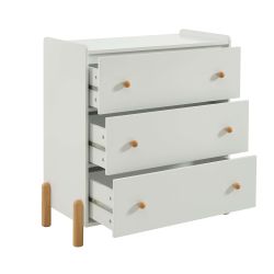 Commode enfant MONA 3 tiroirs blanc 86cm
