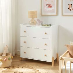 Commode enfant MONA 3 tiroirs blanc 86cm