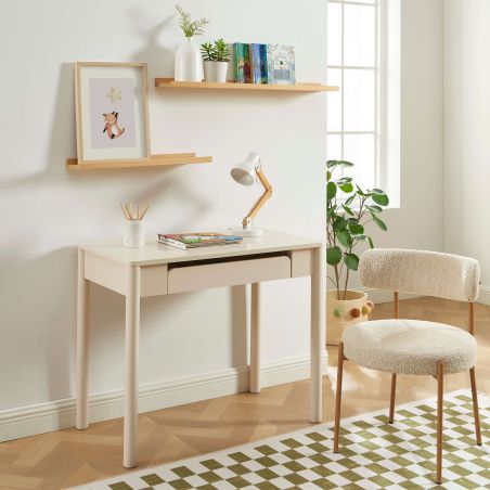 Bureau enfant CELIA beige 1 tiroir 90cm