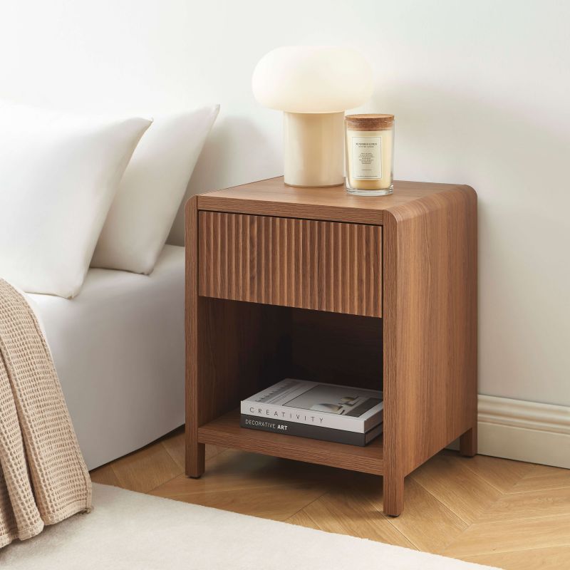 Table de chevet UTICA effet noyer