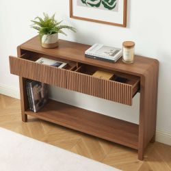 Console UTICA effet noyer 2 tiroirs 120cm