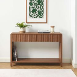 Console UTICA effet noyer 2 tiroirs 120cm