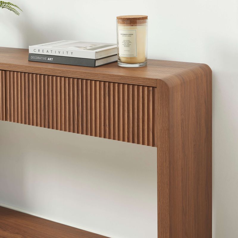 Console UTICA effet noyer 2 tiroirs 120cm