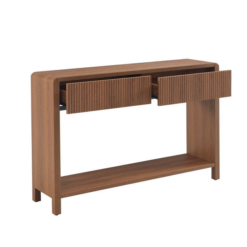 Console UTICA effet noyer 2 tiroirs 120cm