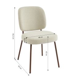 Lot de 2 chaises MOE tissu beige pieds effet bois